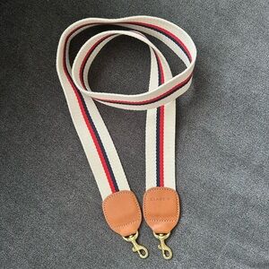 Clare V Red and Blue Stripe Webbing Strap